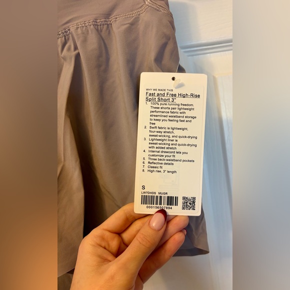 Lululemon Fast and Free High-Rise Classic-Fit Split Short 3” in Mauve Gray - Picture 7 of 12